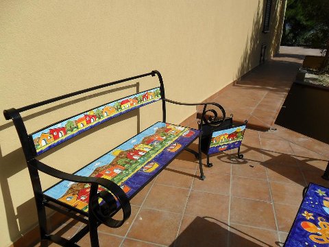 Copia di Panchina in ferro 3 Posti con braccioli Nino Parrucca