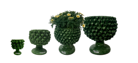 Mezza Pigna in ceramica Verde Scuro Nino Parrucca