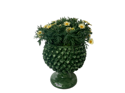 Mezza Pigna in ceramica Verde Scuro Nino Parrucca