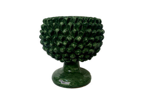 Mezza Pigna in ceramica Verde Scuro Nino Parrucca