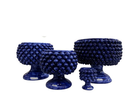 Mezza Pigna in ceramica Blue Smalto Nino Parrucca