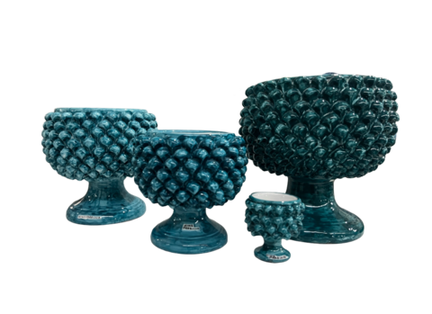 Mezza Pigna in ceramica Verde Smeraldo Nino Parrucca
