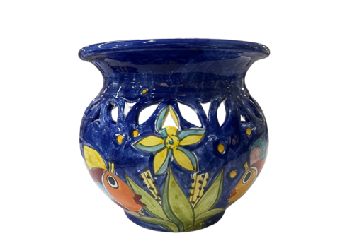 Cachepot Traforato Pesci e Polpo in ceramica Nino Parrucca