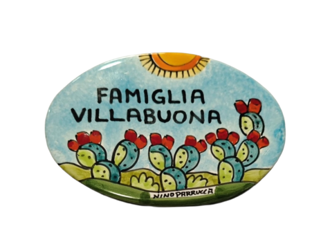 Piastrella pale di fichi d'india personalizzata Nino Parrucca