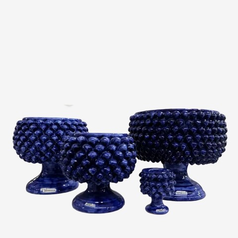 Mezza Pigna in ceramica Blue Smalto Nino Parrucca