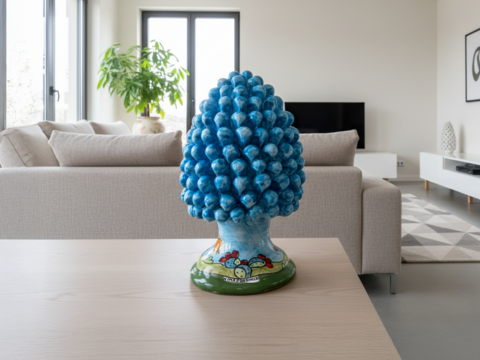 Pigna Celeste con decoro Pale di fichi d'india Nino Parrucca