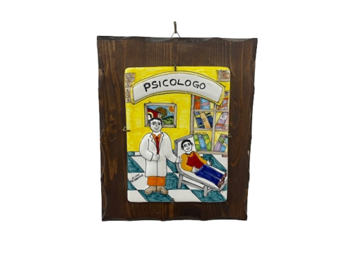 Targhe Mestiere a rilievo in ceramica e legno - Art.80/a Nino Parrucca