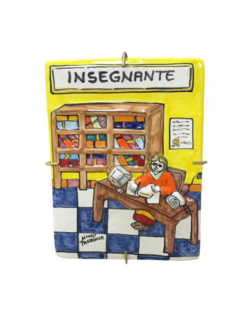 Targhe Mestiere a rilievo in ceramica e legno - Art.80/a Nino Parrucca