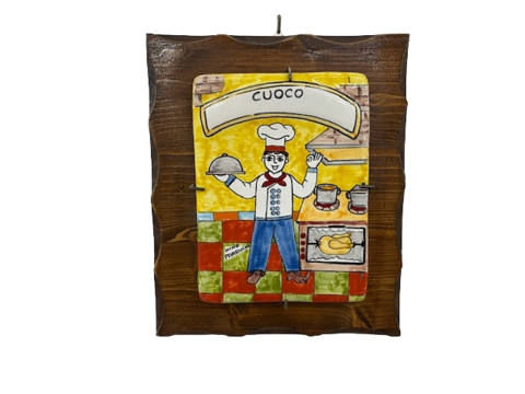 Targhe Mestiere a rilievo in ceramica e legno - Art.80/a Nino Parrucca