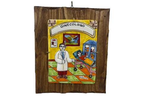 Targhe Mestiere a rilievo in ceramica e legno - Art.80/a Nino Parrucca