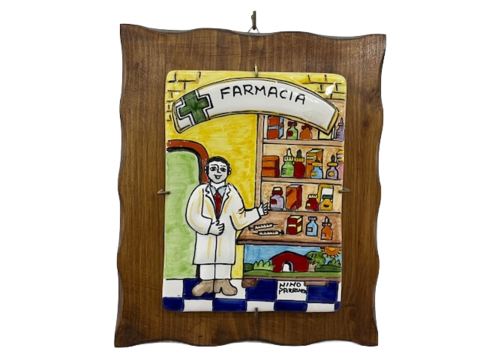 Targhe Mestiere a rilievo in ceramica e legno - Art.80/a Nino Parrucca
