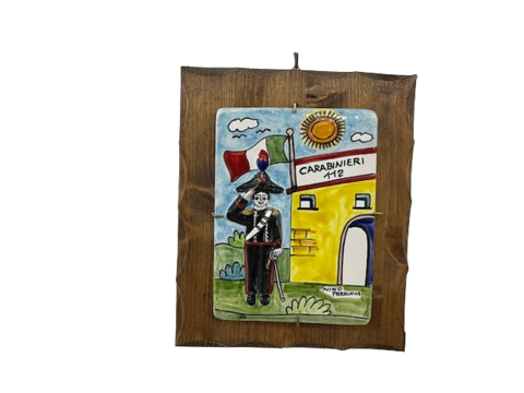Targhe Mestiere a rilievo in ceramica e legno - Art.80/a Nino Parrucca