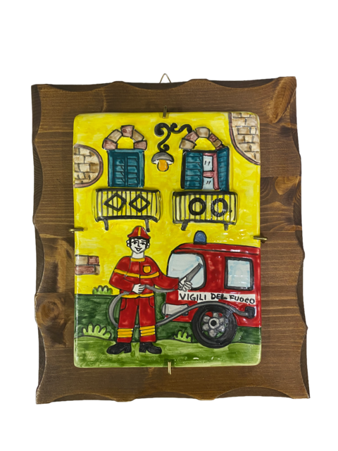 Targhe Mestiere a rilievo in ceramica e legno - Art.80/a Nino Parrucca