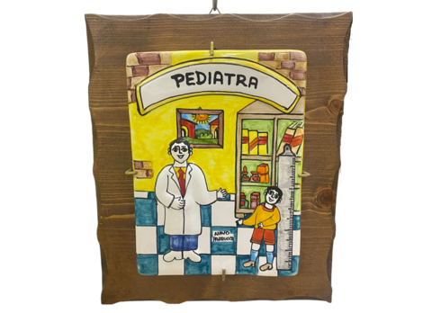 Targhe Mestiere a rilievo in ceramica e legno - Art.80/a Nino Parrucca