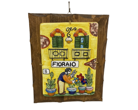 Targhe Mestiere a rilievo in ceramica e legno - Art.80/a Nino Parrucca
