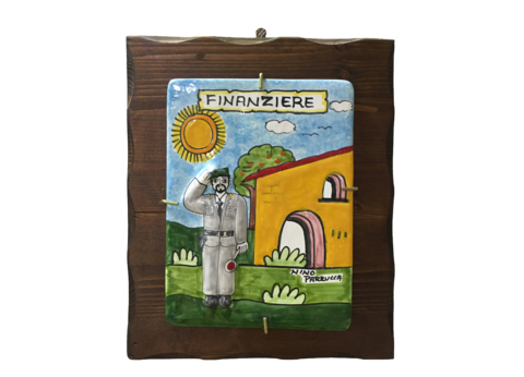 Targhe Mestiere a rilievo in ceramica e legno - Art.80/a Nino Parrucca