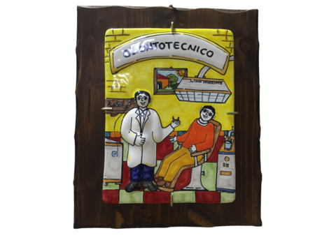 Targhe Mestiere a rilievo in ceramica e legno - Art.80/a Nino Parrucca