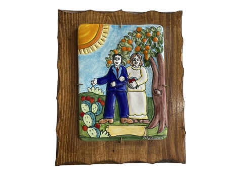 Targhe Mestiere a rilievo in ceramica e legno - Art.80/a Nino Parrucca
