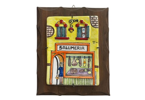 Targhe Mestiere a rilievo in ceramica e legno - Art.80/a Nino Parrucca