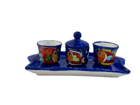 Tete a Tete 4 pezzi - Blu pesci Nino Parrucca