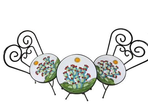 Set tavolo e sedie - Fichi d'India (fondo bianco) Nino Parrucca