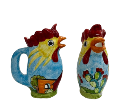 Brocca a forma di Gallo da 1LT. Nino Parrucca in ceramica