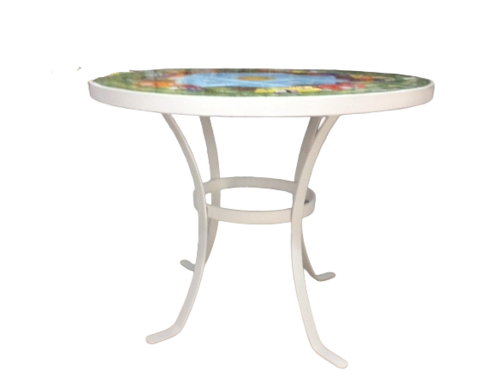 Tavolo rotondo d.cm.100 - Casette Nino Parrucca in ferro e ceramica