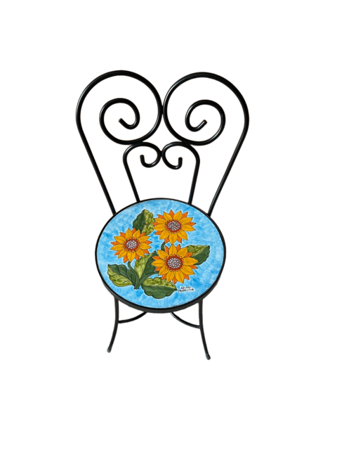 Copia di Sedia Rotonda d.cm.39 - Girasoli Nino Parrucca in ferro e ceramica
