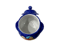 Barattolo pentolino in ceramica Nino Parrucca pesci blu in 2 misure