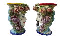 Teste di Moro H.cm.34 con frutta in ceramica Nino Parrucca