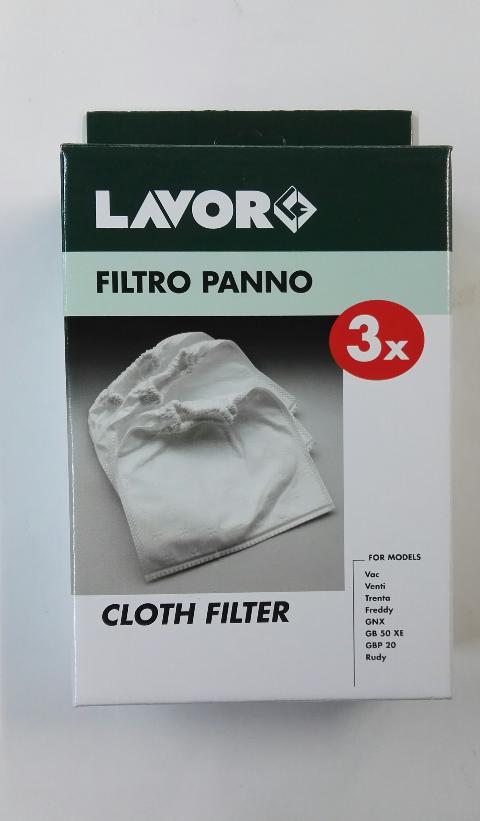 FILTRO LAVOR SET 3 FILTRI IN PANNO 5.212.0101 LAVOR FREDDY - ASHLEY -VENTI -TRENTA -VAC-GNX -WT LAVOR - FASA     5.212.0101