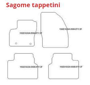 SET TAPPETI AUTO IN MOQUETTE TAILORED FORD KUGA SERIE I DAL 05/2008>07/  2011 CON 2 ATTACCHI (4 PZ.) TAILORED 12119 - Misilmeri (Palermo)