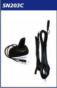 Antenna AMPLIFICATA a pinna AM_FM_TV +Cavo DIN Cm 450 MECATRON
