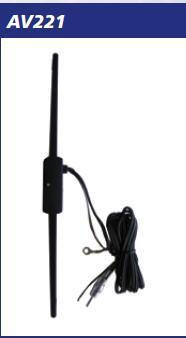 ANTENNA A VETRO AMPLIF AM - FM  ( a baffo) cavo 230 Cm MECATRON