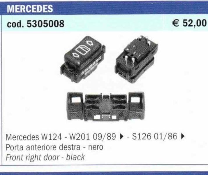 PULSANTE ANT.DX MERCEDES 124/201.9/89> > S/126.1/86  POLITECNICA 80