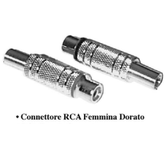 COPPIA CONNETTORI RCA FEMMINA DORATO 1rosso,1nero MECATRON
