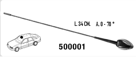 RICAMBIO ANTENNA 36Cm FIAT LANCIA ALFA ROMEO MECATRON