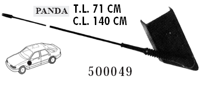 ANTENNA Cm 72 CON CAVO di Cm140 MARBELLA,PANDA<03 MECATRON