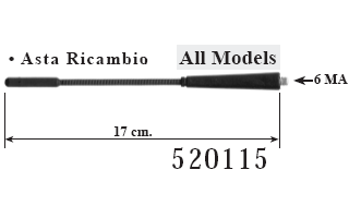 RICAMBIO ANTENNA  FIAT 17 CM 6MA MECATRON