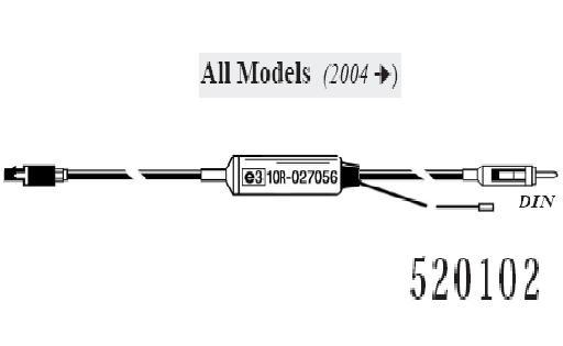 ADATTATORE DIN x ANTENNA TETTO AMPLIF.VW '03>  MECATRON