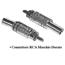 Coppia Connettori RCA Maschi Dorati 1Rosso+1Nero MECATRON