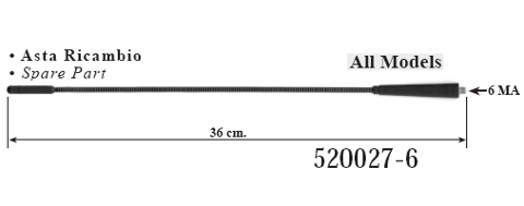 RICAMBIO ANTENNA FIAT 36CM 5MA MECATRON