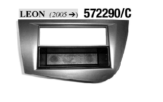 MASCHERINA GRIGIA  AUTORADIO 2 ISO  SEAT LEON 2005>  MECATRON