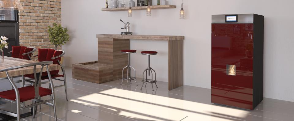 Caldaia a pellet con tecnologia "Aqua" Moretti Design TECNIKA FOR HOME