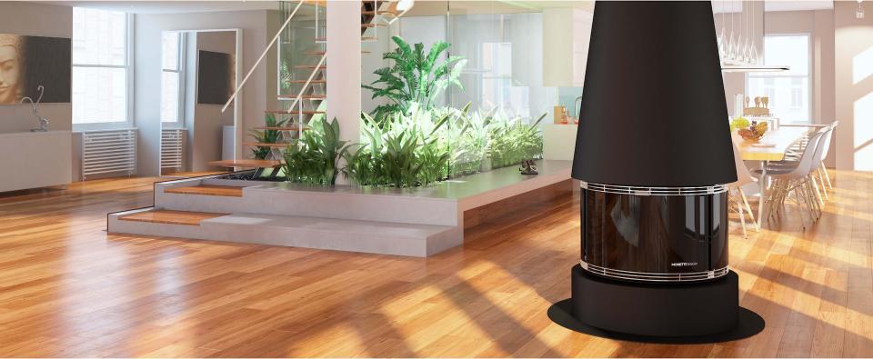 Stufa a pellet camino Moretti Design CENTER ROOM