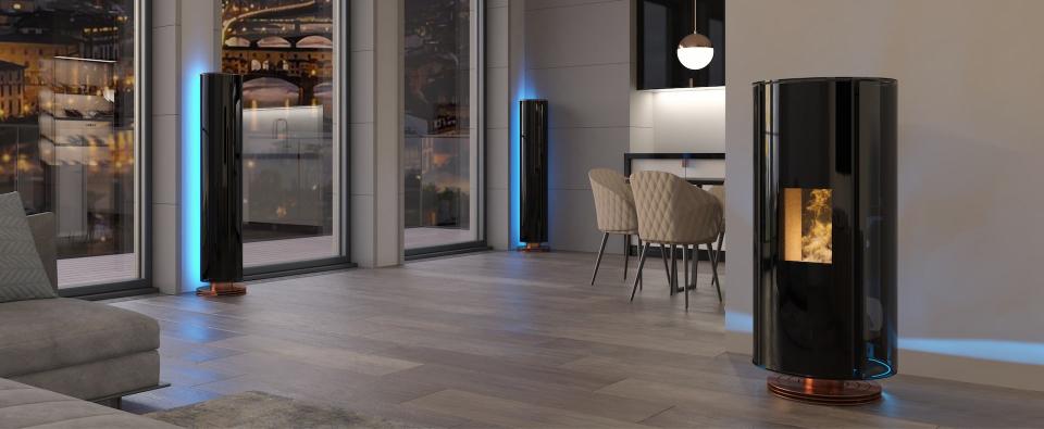 Termostufa a pellet moderna Moretti Design DOLBY