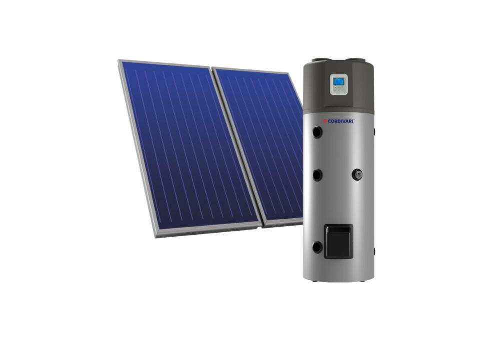 Sistema termico solare a circolazione forzata con scaldacqua a pompa di calore Cordivari