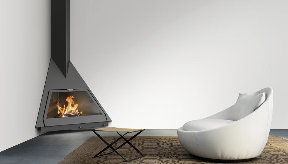 Camino di design da interno Zeta linea FOXI AD ANGOLO