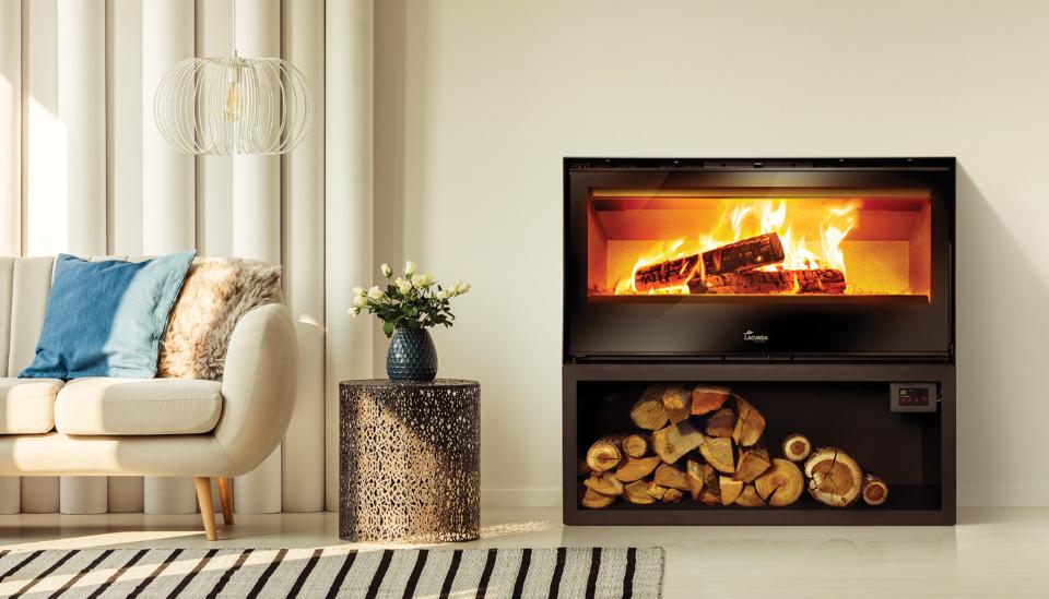 Stufa a legna ventilata Zeta linea ROCK 1000 PLUS
