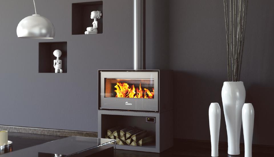 Stufa a legna ventilata Zeta linea ROCK 700 PLUS